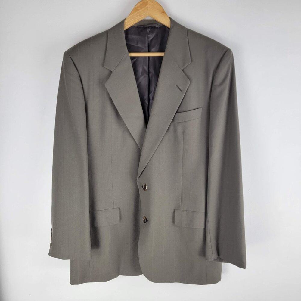 Hickey Freeman Boardroom Blazer Union Made Wool Lined Gray Size 43L